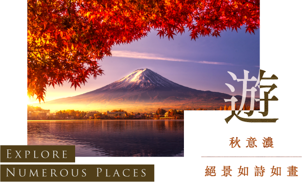 富士山湖畔楓紅秋景主視覺圖