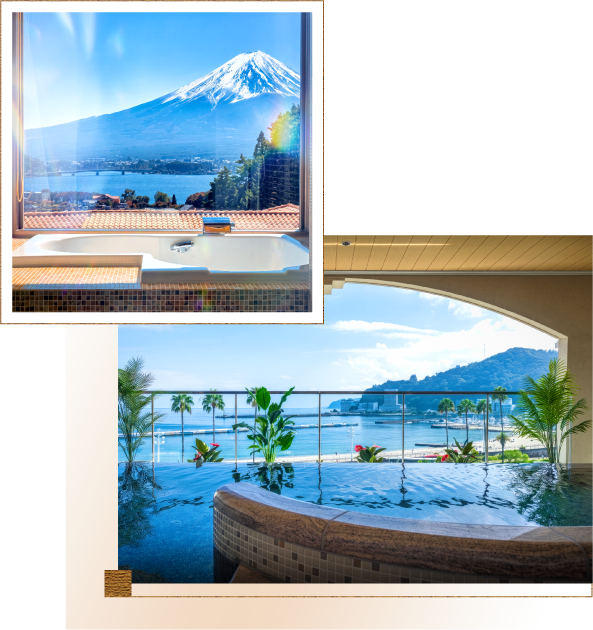 La Vista 富士河口湖客室風呂與熱海 Terrace 無邊際海景風呂